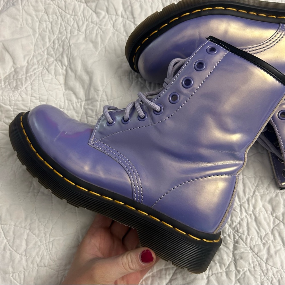 Dr. Martens 1460 Vegan Boot in Purple Heather Opaline - Picture 8 of 12